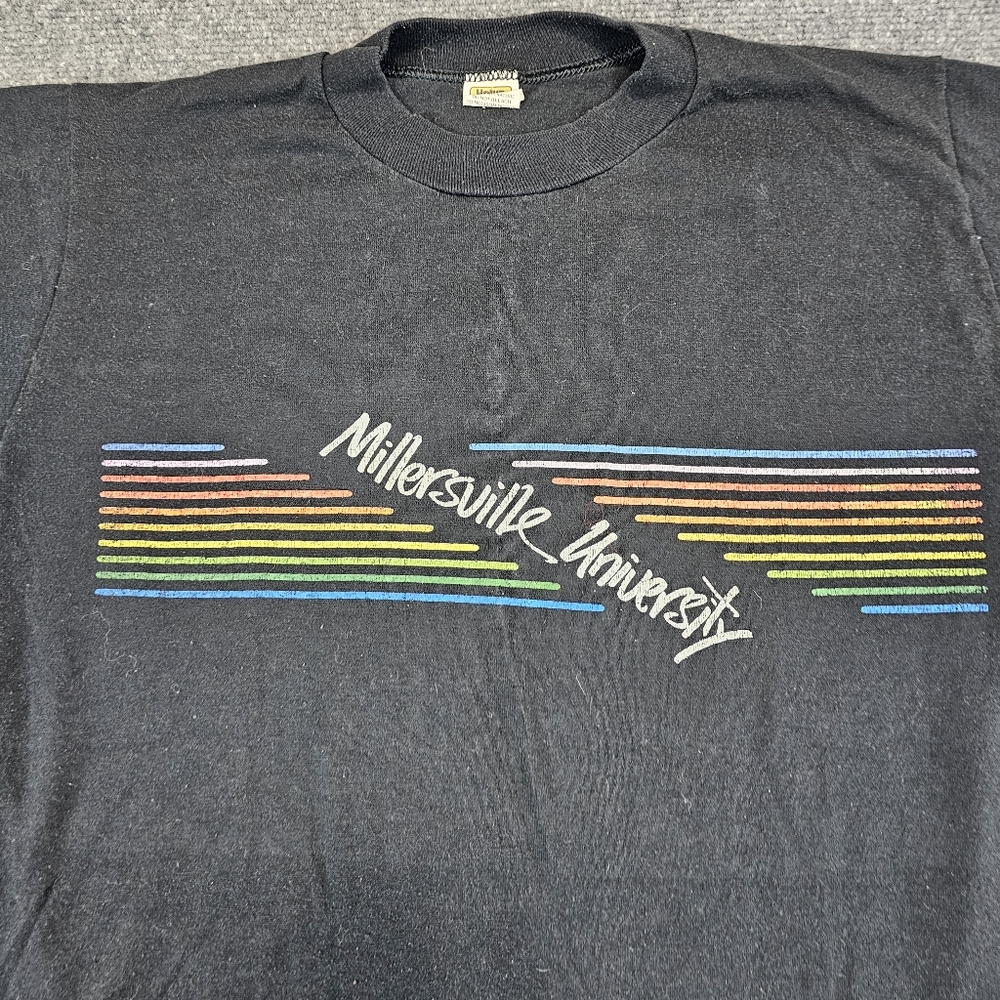 VTG 80s Millersville University Velva Sheen College T Shirt USA Single Stitch